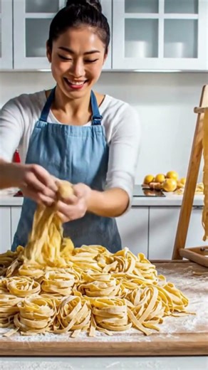 Making Fresh Pasta From Scratch in 60 Seconds 🍝✨ Timelapse Italian Magic #FreshPasta #ItalianFood