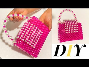 DIY BEADED BAG TUTORIAL/HOW TO MAKE A BEADED BAG/HOW TO MAKE A SIMPLE PEARL BEADED BAG/BEADED purse