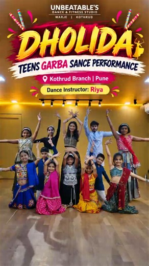 Dholida 🔥 | Teens Garba Dance Performance 💃 | Dance Instructor Riya | Kothrud Branch | UDFS Pune