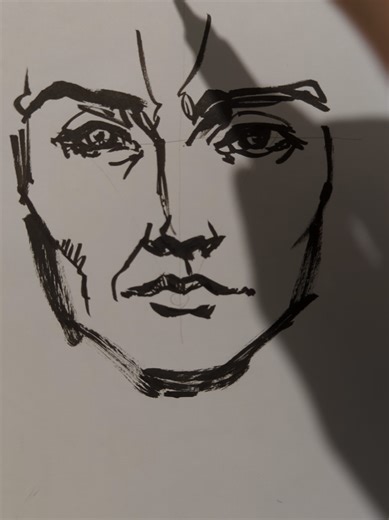 Verticle line, horizontal line, 3 dots. That's how you can set the scale of a drawing. #drawalong #art #inkbrush #artadvice