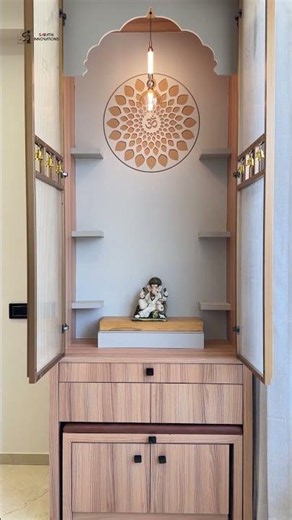 3BHK Parents Bedroom Interior Design | Peaceful Mandir & Elegant Interiors.