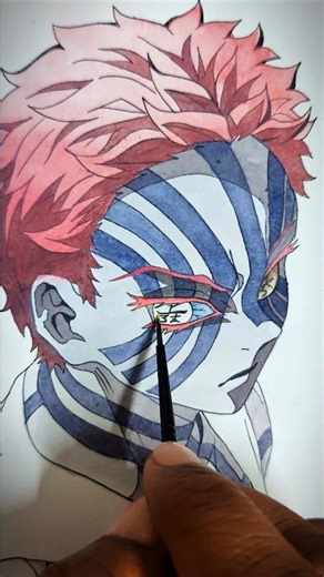 AKAZA drawing progress 🔥 | #anime #demonslayer #infinitycastle #shorts #viral