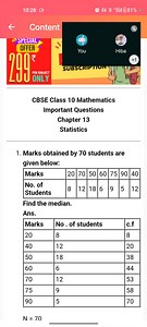 10:28CBSE Class 10 Mathematics Important Questions Chapter 13... | Filo