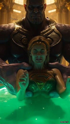 MarvelDC AI on Instagram: "Thanos showers Supergirl with kryptonite 🤐😋 #supergirl #thanos #shorts #reel #aiart #aivideo"
