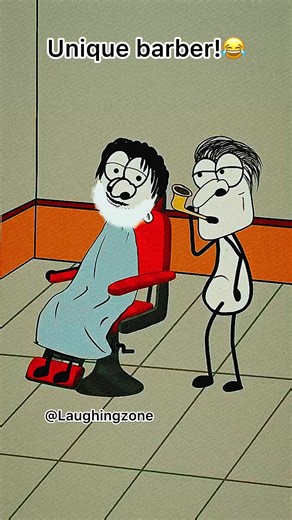 Unique barber!😂😂#laughingzone #foryoupagе #funnyanimation #foryou #foryoupagе