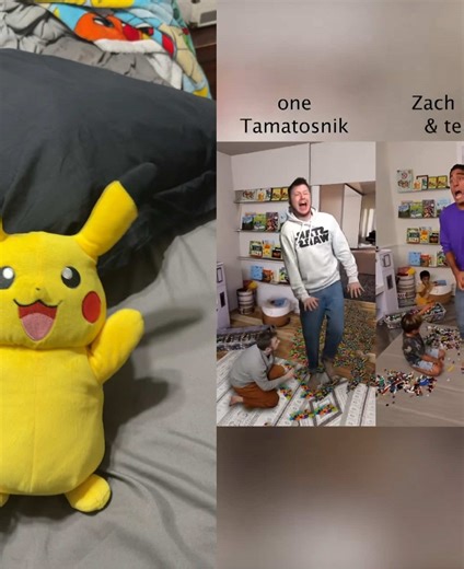 #duet with @Tamatosnik Pikachu Reacts to Is there anything more painful to step on? (Tamatosnik’s Version or Zach King’s Version) #zachking #zachkingmagic #lego #pikachureacts
