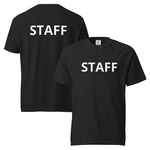 STAFF – Premium Heavyweight T-shirt – Professional Event Crew Uniform Tee - Etsy