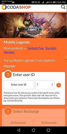 How to top up diamonds in MLbb
