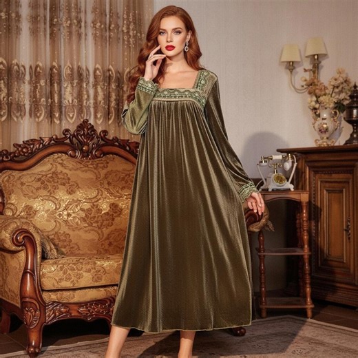 French Victorian Nightgown, Cottagecore Coquette Long Sleepwear, Princess Fairy Nightdress, Vintage Loose Fit Night Robe, Elegant Loungewear - Etsy