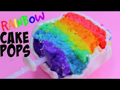 RAINBOW CAKE POPS! How to Make Rainbow Cakepops!