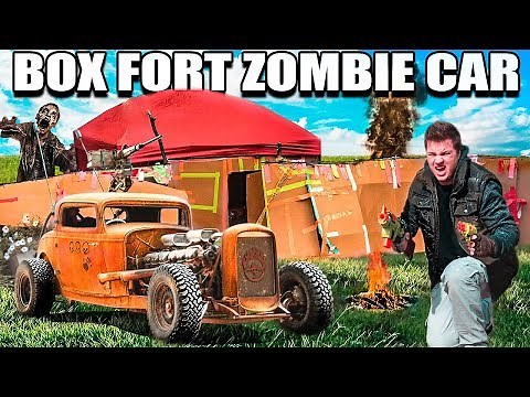 BOX FORT ZOMBIE CAR SURVIVAL CHALLENGE!! 📦🚗 The Walking Dead Box Fort!