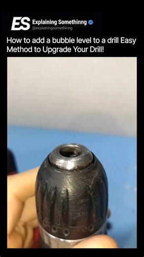 Explaining Somethinng on Instagram: "Drilling a perfectly vertical or horizontal hole by eye is notoriously difficult, often leading to skewed fasteners and misaligned structural components. This is the Integrated Bubble-Level Calibration, a precision upgrade that uses basic physics to provide real-time visual feedback on your drill's orientation. The critical step is the dual-axis synchronization. By adhering a small "bullseye" or tubular spirit level to the flat rear casing of your drill using