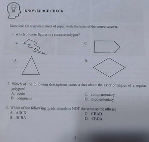 Which of these figures is a concave polygon?   A. Option A   ... | Filo