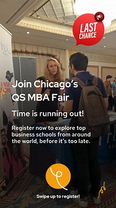 Chicago! Unlock your future with an MBA program that's right for you. Join QS Discover from 5:00-8:30pm on Oct 16 @Chicago Congress Plaza Hotel. Meet reps from top MBA programs like NYU Stern, Indiana Kelley, WashU Olin, Wisconsin, Michigan Ross & more. Learn about programs, apply for scholarships, take a professional headshot & more. Register now. | QS Top MBA