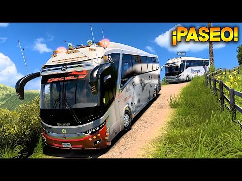 ¡CONVOY DE BUSES RUMBO A UN FINCA! | American Truck Simulator