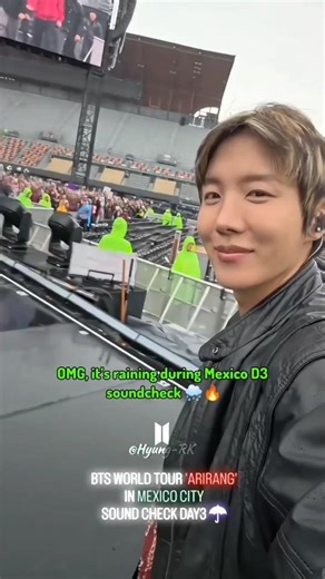 OMG, it’s raining at BTS Mexico D3 soundcheck 😭