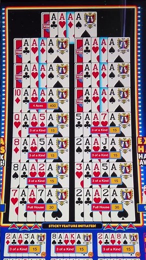 Quad Aces on Power Stacks Poker! #gambling #casino #videopoker