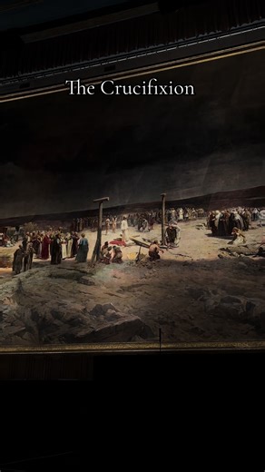 The Crucifixion a 195 foot long by 45 foot high size painting made by Jan Styka in 1904🕊️🤍 #forestlawn #losangeles #california #thecrucifixion #religiousart