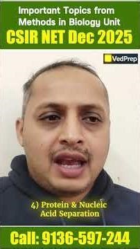 Important Topics from Methods in Biology 🔥 | CSIR NET & CUET PG | Vedprep Biology