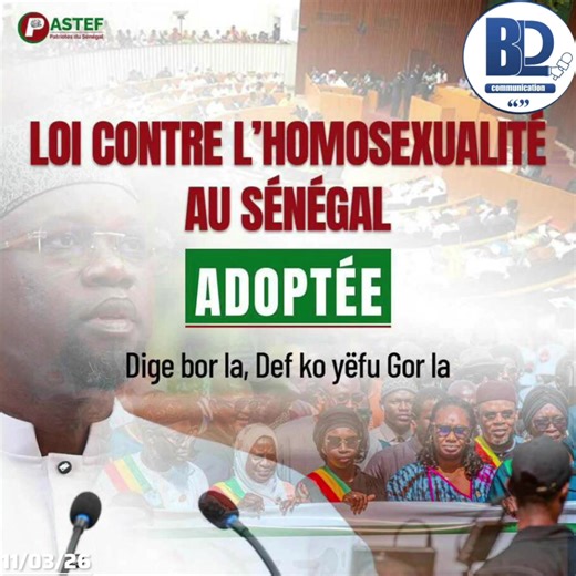 Réunie en séance plénière ce mercredi 11 mars, l’Assemblée nationale a adopté le projet de loi n°05/2026 modifiant l’article 319 de la loi n°65-60 du 21 juillet 1965 portant Code pénal. #ansen #senegal #loi