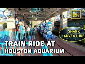 Train ride at Downtown Aquarium, Houston, Texas, USA | Shark adventure | 4K