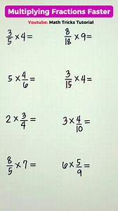 2.4K views · 31 reactions | Multiplying Fractions and a Whole Numbers Faster! #MathTricksTutorial | Math Tricks Tutorial | Facebook