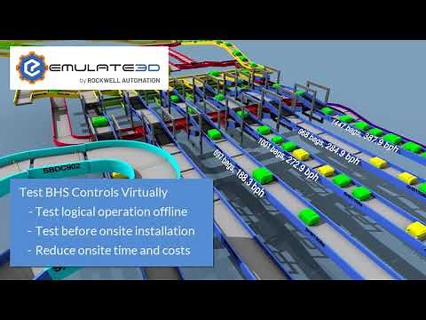 Emulate3D for Baggage Handling System Throughput Simulation and Controls Testing