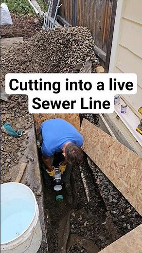 Cutting into A Live Sewer Line | How to add a Downstream Bathroom. diy #adu