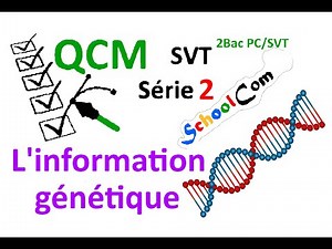 QCM - SVT(Série 2): 2bac PC / 2bac SVT: Unité 1/Chapitre 1: L'information génétique