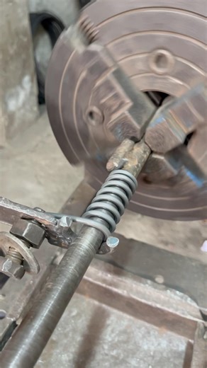 Strong Compression Spring Made on an Old Lathe Machine | Simple Metal Working #youtubeshorts