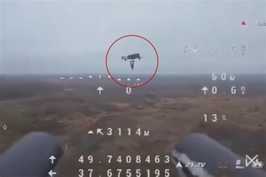 Ukrainian drone with shotgun attached annihilates 3 Russian Mavic drones, then finishes the job off with grenade