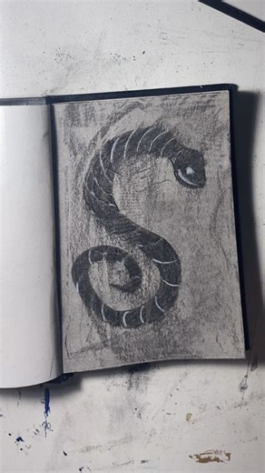 I love snakes #drawing #art #ashbebyart #charcoaldrawing