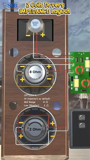 How to connect 2 Coils Drivers, impedance cobinations wiring LayOut