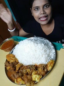 420K views · 6.1K reactions | 1 kg rice an unlimited mutton curry eating challenge 1 kg rice an unlimited mutton curry eating challenge | Village eating Ritu | Facebook