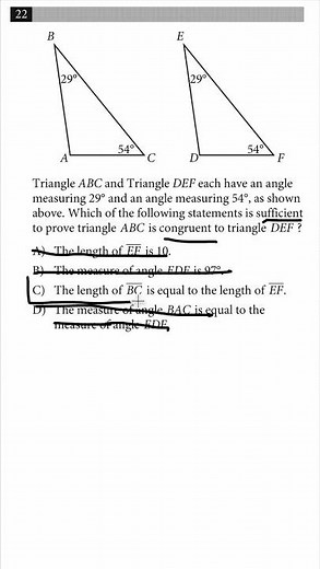 SAT Math Challenge :Can You Prove These Triangles Are Congruent? 👀