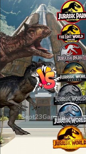 Allosaurus x Carnotaurus vs Jurassic World All Dinosaurs