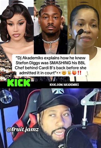 Akademiks explains how he knew Stefon Diggs was smashing his BBL Chef behind Cardi B’s back before she admitted it in court. This came after the chef accused Stefon Diggs of strangling & abusing her #cardib #cardi #stefondiggs #akademiks #fyp