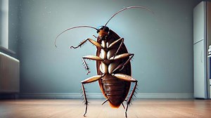 Download A Giant Cockroach located in a Modern Kitchen creates an intriguing visual spectacle for free