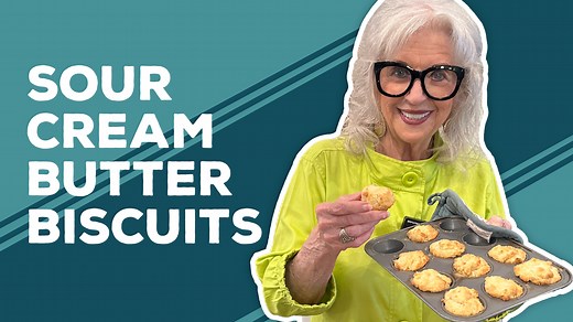 Bubbles gave me this easy biscuit recipe back in 1989, and it's been a favorite ever since! Click here for this Sour Cream Butter Biscuits recipe: https://www.pauladeen.com/recipe/sour-cream-butter-biscuits/ | Paula Deen