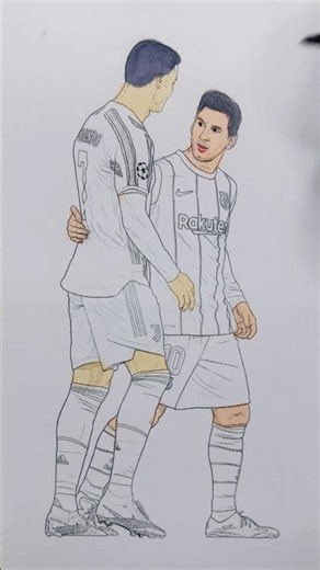 “Lionel Messi & Cristiano Ronaldo Coloring Art 🏆 ⚽ Football’s Greatest Rivalry | GOATs #Shorts”