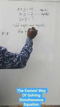 The Easiest Way Of Solving Simultaneous Equation #equations #mathstricks