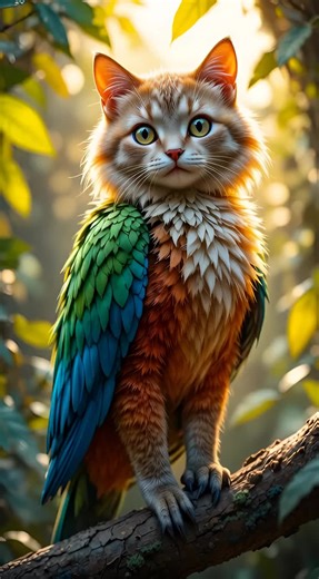 “Cat–Parrot Hybrid — The Most Colorful Creature Ever!” #CatParrotHybrid #FantasyAnimals #ColorfulCreature #AIArt #ViralVideo #FYP #TrendingNow #MagicalWorld #HybridAnimals #4kvisuals