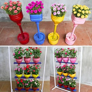 18K views · 138 reactions | DIY Vertical Garden - 3 -Tiered Flower Display for Small Spaces | Balcony & Garden | Facebook