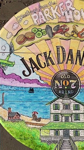 Hand painted Jack Daniels oak barrel top for the Parker House in Sea Girt NJ