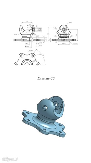 Ilyos Tolib on Instagram: "Exercise 66 #cadengineer #cadengineering #cadcommunity #cadskills #autocad fusion360 solidworks onshape creo catia rhino3d inventor tinkercad freecad designengineering 3dmodeling 3ddesign productdesign industrialdesign mechanicaldesign 3dprinting engineeringdesign digitaldesign engineers"