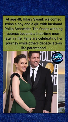 A Boy and a Girl! Hilary Swank's Twins Arrive at 48 #shorts #trending #viral #shorts