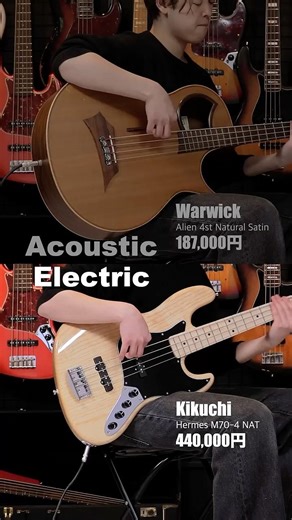 アコースティックベース vs エレキベース #Shorts #bass どっちが好きですか？