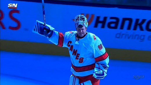 David Ayres, a Zamboni driver who filled in as an emergency backup goalie for the Carolina Hurricanes on Saturday earned his first NHL win when he helped carry the team to victory over the Toronto Maple Leafs. SEE STORY: https://bit.ly/39Rv3q2 | Global News