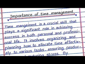 Essay on Importance of Time Management In English