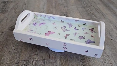 Butterfly Decoupage Tea Serving Tray - Etsy